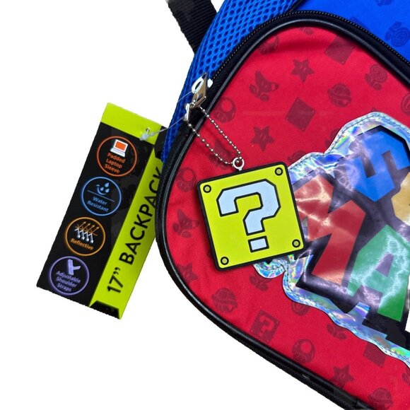 Nintendo Super Mario Bros NWT Book Bag Mario Luigi Yoshi Adjustable - Picture 2 of 6